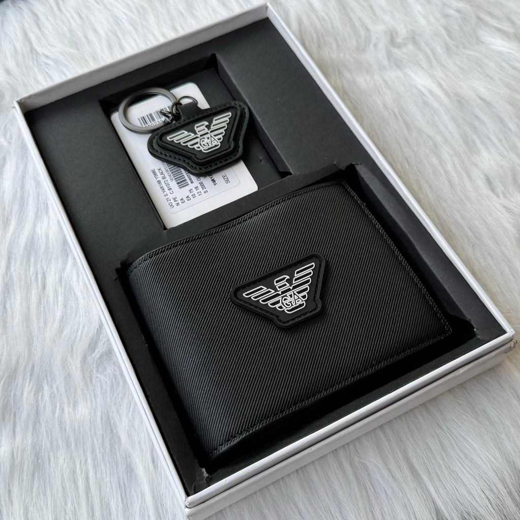 Emporio Armani Set Wallet & Medal |Black|
