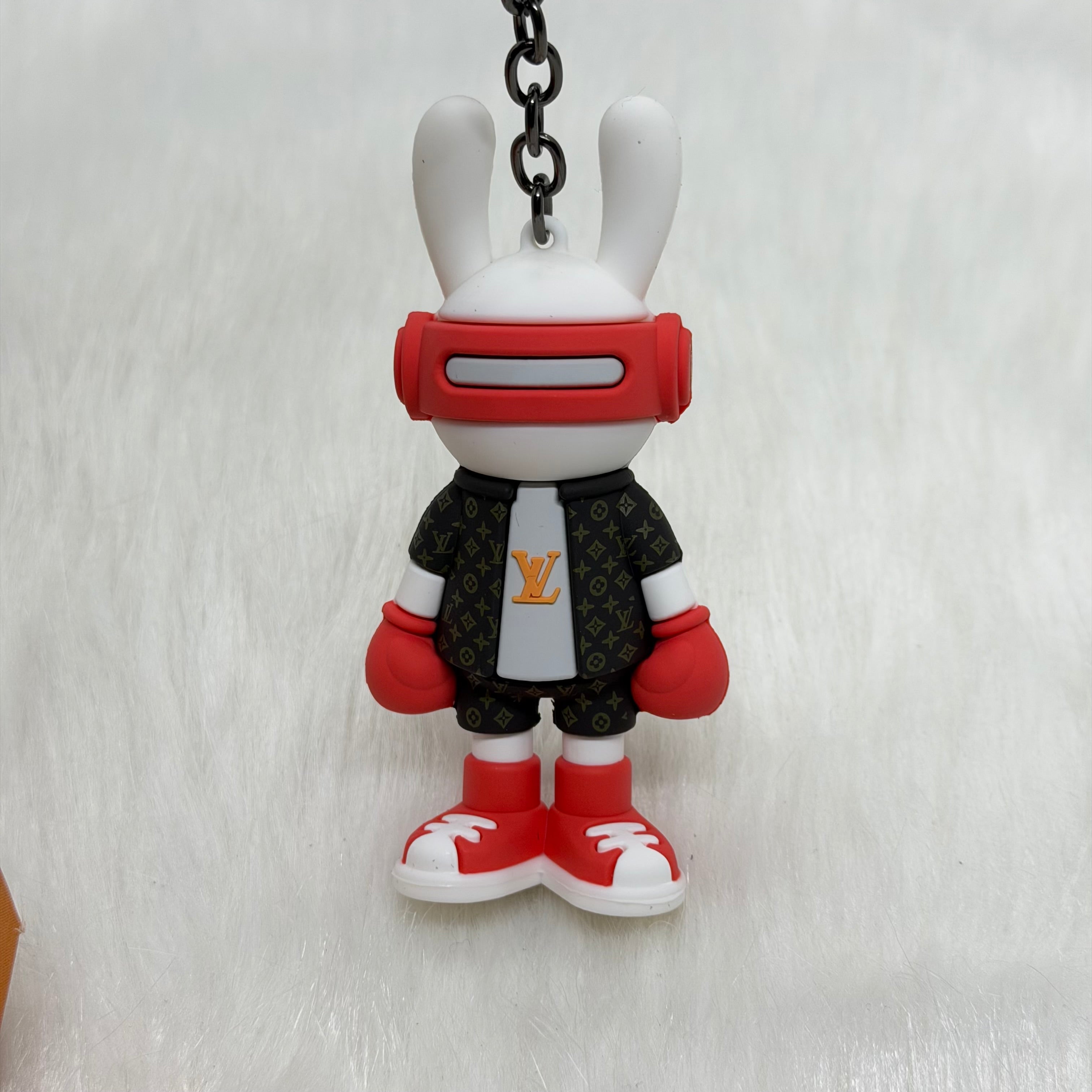 Louis Vuitton Bunny & Leather Strap Keychain |Red|