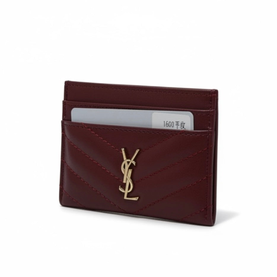 Yves Saint Laurent Card Holder |Maroon|