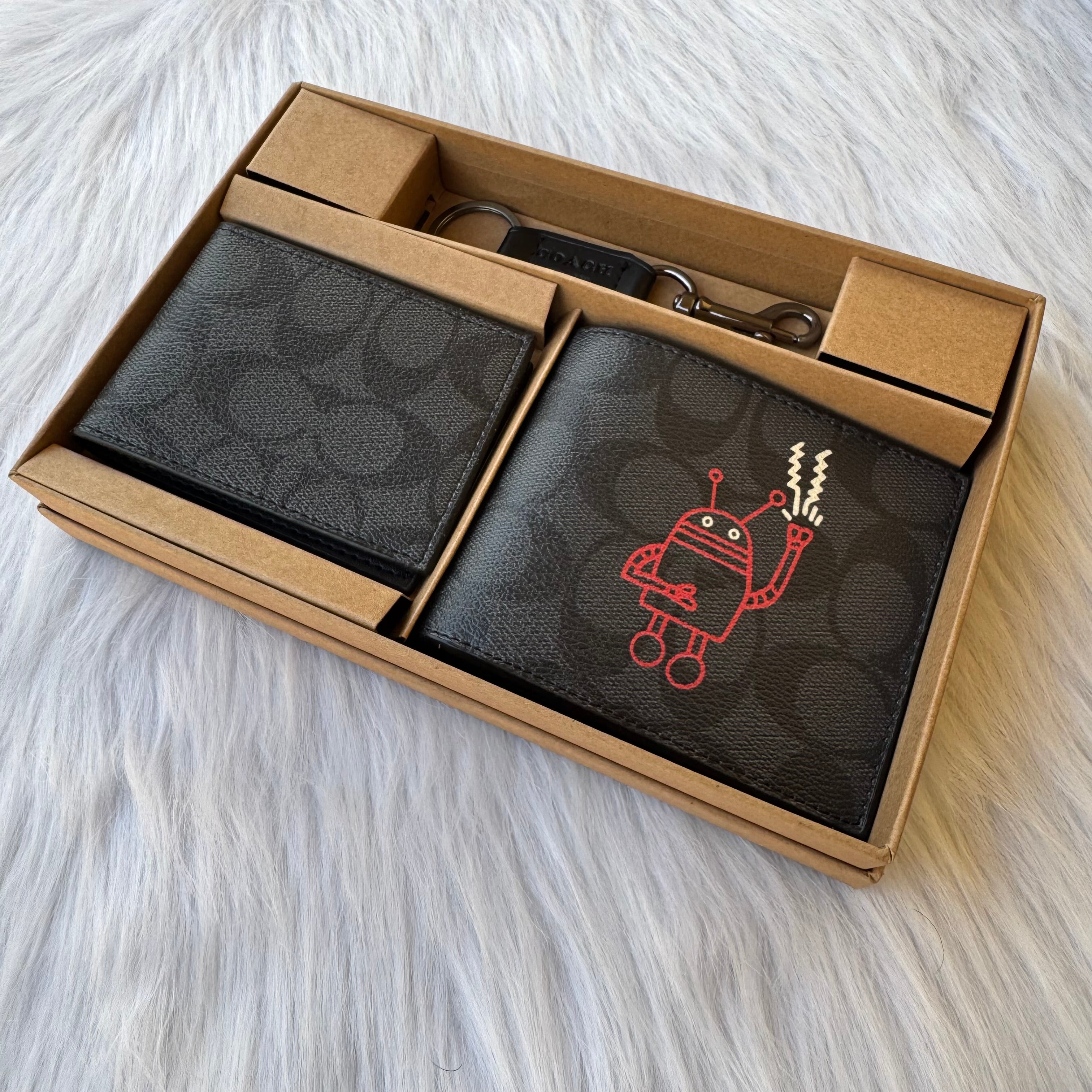 Coach Set Wallet , Card Holder & Medal |Black|