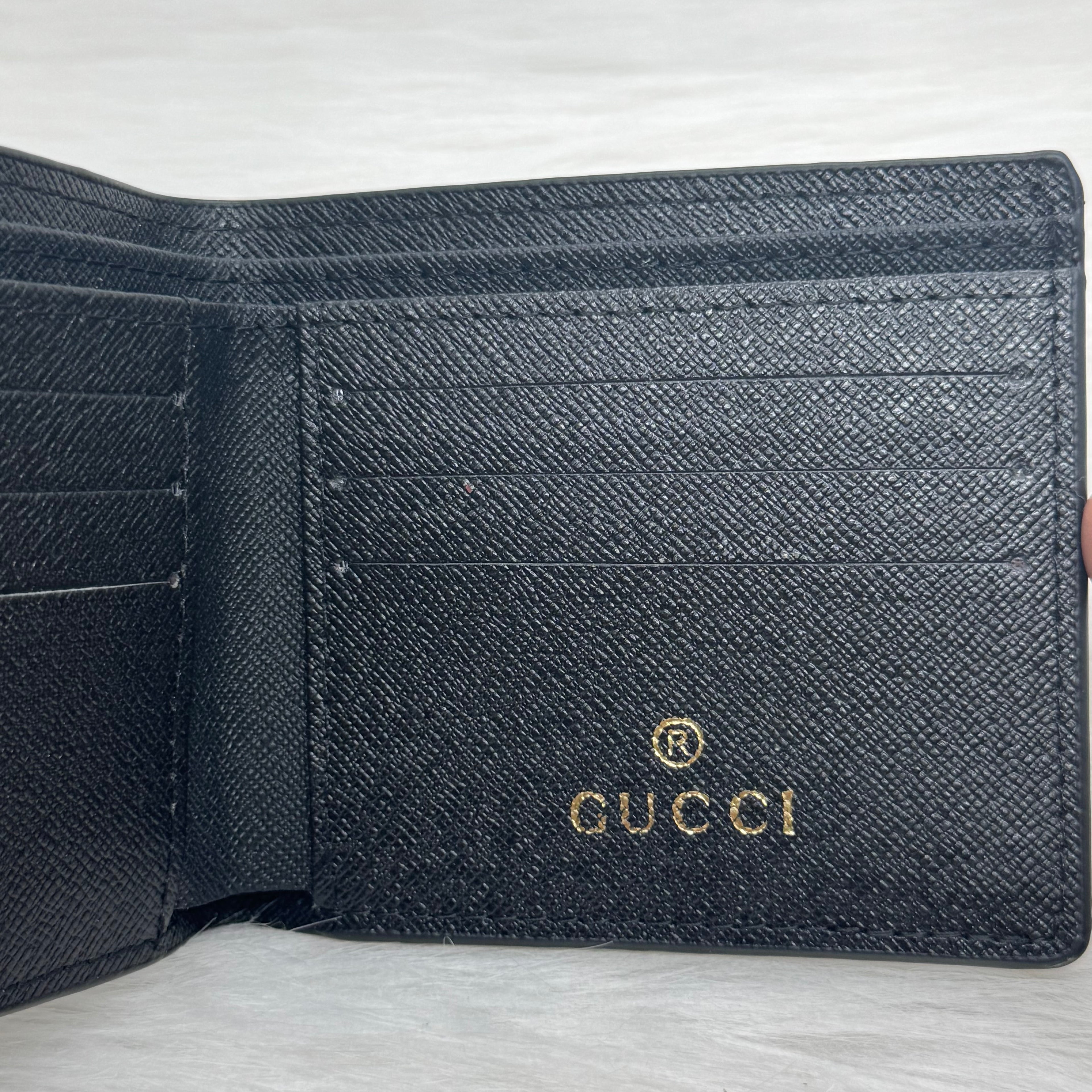 Gucci Wallet |Black Embossed Logo|