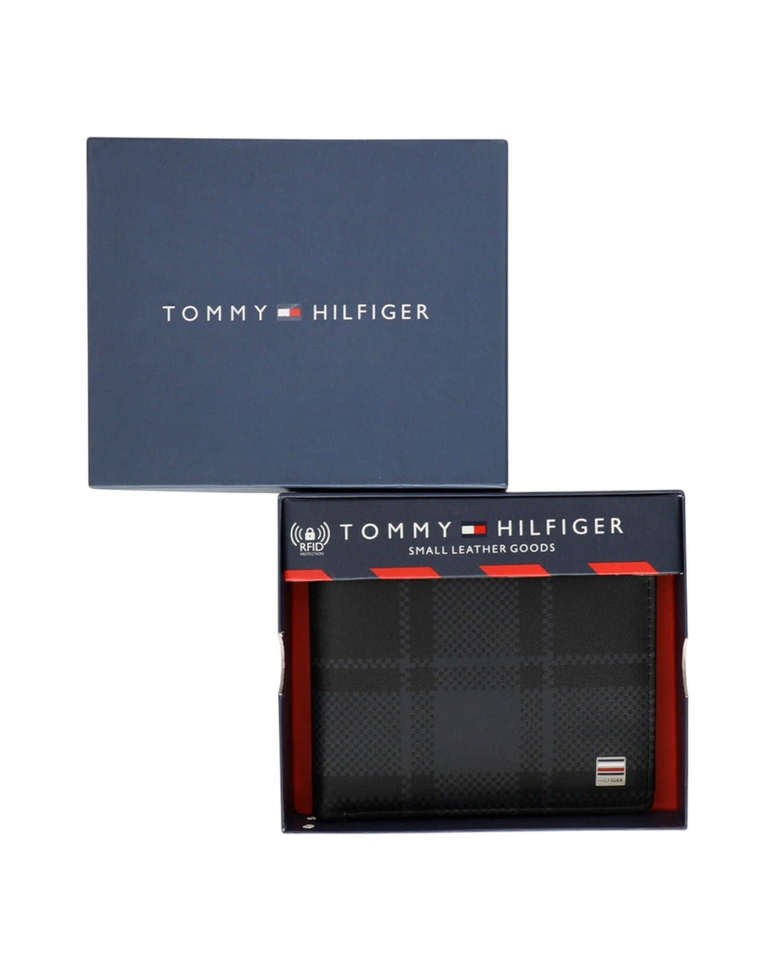 Tommy Hilfiger Men Checked Wallet |Black|