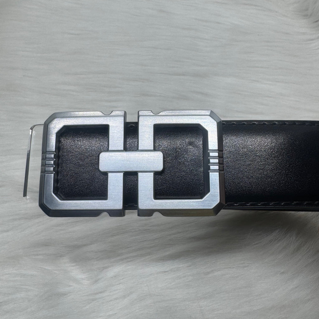 Ferragamo Black Belt |Silver Buckle|