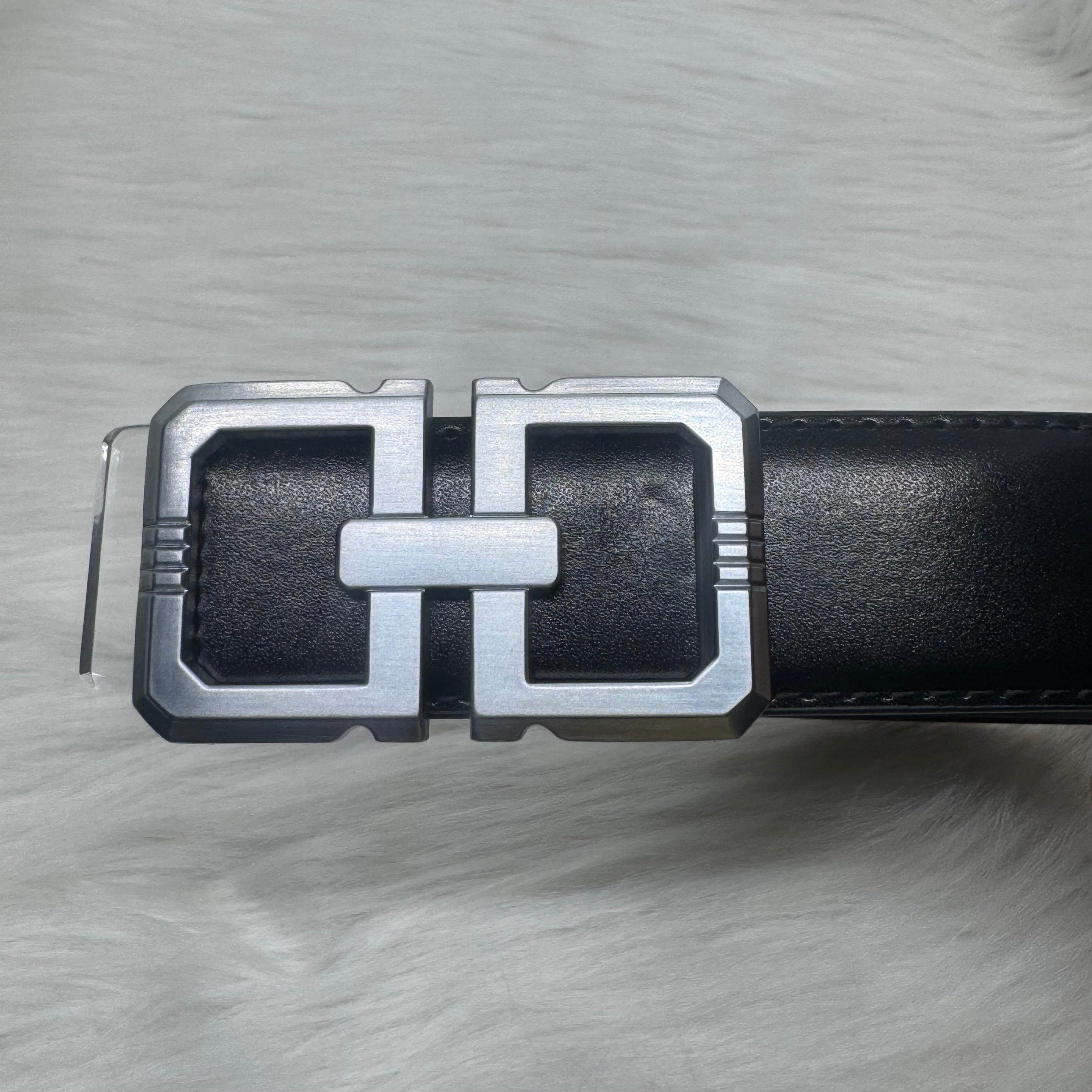 Ferragamo Black Belt |Silver Buckle|