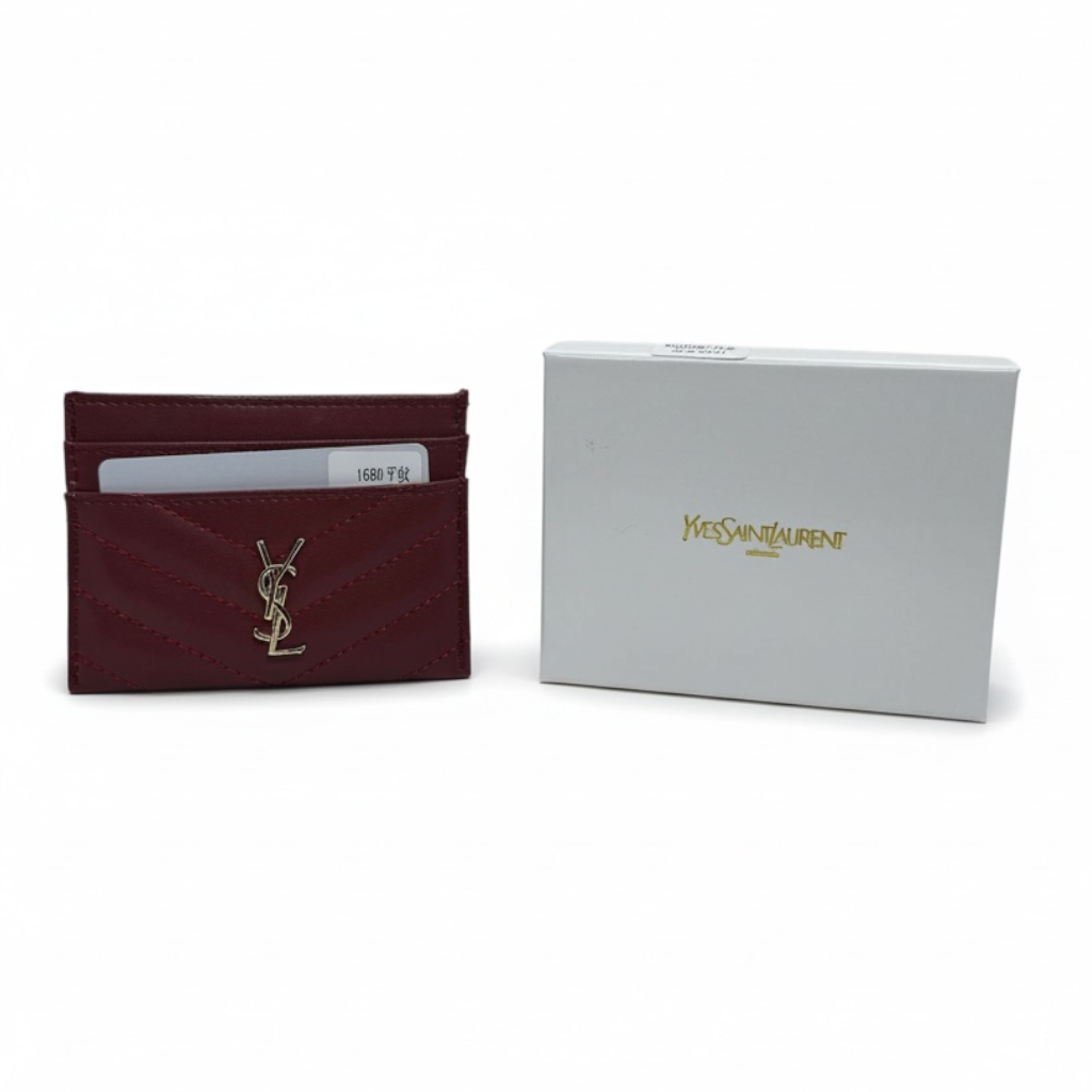 Yves Saint Laurent Card Holder |Maroon|