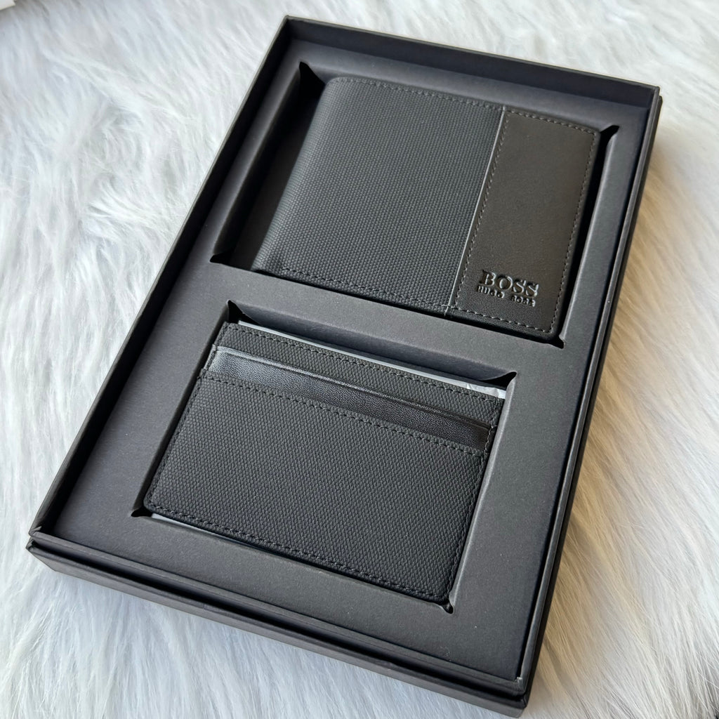 Hugo Boss Set Wallet & Card Holder |Black|